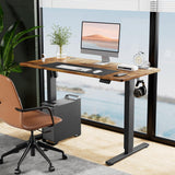 SMUG Electric Standing Desk, 63 x 24 Inch, Modern Style, Adjustable Height, 154 lbs Capacity, with Memory Presets, for Home Office, Rustic Brown SMUG