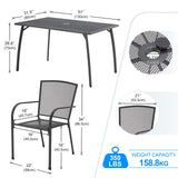 AECOJOY 5 Piece Outdoor Table and Chair, Patio Outdoor Dining Set with 1.73" Umbrella Hole, Patio Table and Chair Set of 4 for Garden,Bistro,Deck AECOJOY