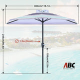 ABCCANOPY Patio Half Umbrellas 10FT (Blue Purple Stripes) ABCCANOPY
