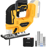Jig Saw for Dewalt 18V/20V Max Battery, Cordless Jigsaw Tool Brushless Motor, Up To 2900 RPM, 45 Degree Beveled Cuts, LED Light for 4 Curve Cuttings, Plastic Box Include for Easy Carry (No Battery) Labfintom