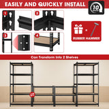 Homtell 72" H Metal Storage Shelves 1500LBS Heavy Duty,5 Tier Garage Shelving Unit,Adjustable Garage Storage Utility Rack for Kitchen Pantry Basement Bathroom Closet Homtell