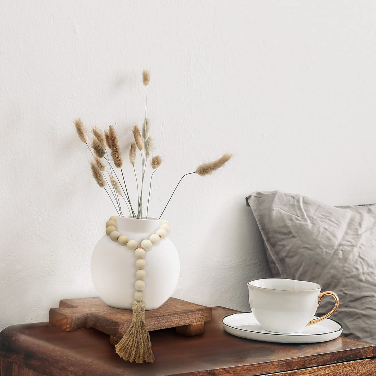 Honeydak Wood Pedestal Riser Tray Soap Dispenser Stand for Kitchen Sink Counter Wooden Holder for Bottles Plant Makeup Tissues Candles Guest Towels Vanity Plate Jewelry Soap Decor(Brown) Honeydak