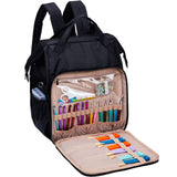 HOMEST Crochet Bag Organizer, Large Capacity Yarn Storage, Knitting Bag for Carrying Projects, Crocheting Hooks, Suppliers, Needles and Accessories, Black HOMEST