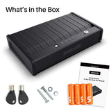 awesafe Upgraded Size Gun Safe with Fingerprint Biometric, Keypad Password and Key Lock for Two Handgun Capacity awesafe