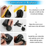 OwnMy 80mm x 24mm Luggage Suitcase Replacement Wheels, Rubber Swivel Caster Wheels Bearings Repair Kits, A Set of 2 OwnMy