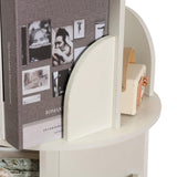 360-Degree Rotating White Bookshelf Tower – 4-Tier Solid Wood Bookcase for Kids and Adults wirlsweal