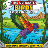 Birds Coloring Book for Kids: 50+ Fun Bird Scenes and Mind-Blowing Facts for Young Bird Enthusiasts Majosta