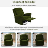 360° Swivel Recliner Chair with Adjustable Backrest, Manual Rocking Recliner Home Theater Manual Recliner Chair with Metal Base and Velvet Fabric for Living Room (Green, 2) JIVOIT
