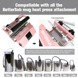 BetterSub Tumbler Mug Heat Press Machine 30 OZ 20 OZ 16 OZ Sublimation Straight Skinny Tumbler Mug Sublimation Print 11 OZ 15 OZ Sublimation Mug Heat Transfer Pink BetterSub