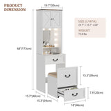 Compact Vanity with Mirror and Lights, Makeup Vanity Desk w/Storage Drawers & Shelves, Farmhouse Vanity Table with Hidden Chair for Bedroom, Dressing Table Gift for Girls Lady TAGELIER