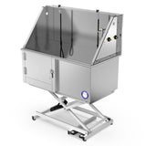 Flying Pig 50" Stainless Steel Professional Electric Lift Pet Grooming Tub Flying Pig Grooming