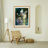 HMDIIMGE Diamond Painting Full Round Diamond Covered Diamond Painting Crystal Flower Fairy World Paintings, Holiday Gifts Shop Decor Club Decor 12x16 Inch HMDIIMGE