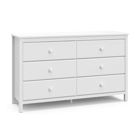 Storkcraft Alpine 6 Drawer Double Dresser (White) – GREENGUARD Gold Certified, Dresser For Nursery, 6 Drawer Dresser, Kids Dresser, Nursery Dresser Drawer Organizer, Chest of Drawers STORKCRAFT