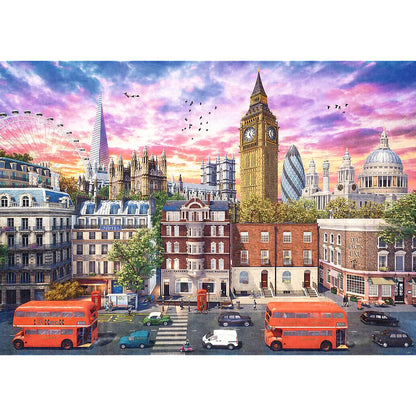 Trefl Walking Around London 4000 Piece Jigsaw Puzzle Red 54"x38" Print, DIY Puzzle, Great Britain, England, Creative Fun, Classic Puzzle for Adults and Children from 12 Years Old