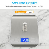 WIWUE GUO Food Scale, Kitchen Scale, Weight Scale Grams and Ounces for Weight Loss, Baking, Cooking, Keto and Meal Prep, LCD Display, 304 Stainless Steel WIWUE GUO
