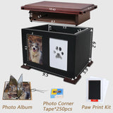 Sofunii Pet Urns for Dogs Ashes,XLarge Wooden Dog Urn Keepsake,Cat Urns for Ashes, Pet Memory Box Memorial Boxs with Paw Print Impression Kit&Album、Photo Frame for Loss Dogs Personalized Sofunii