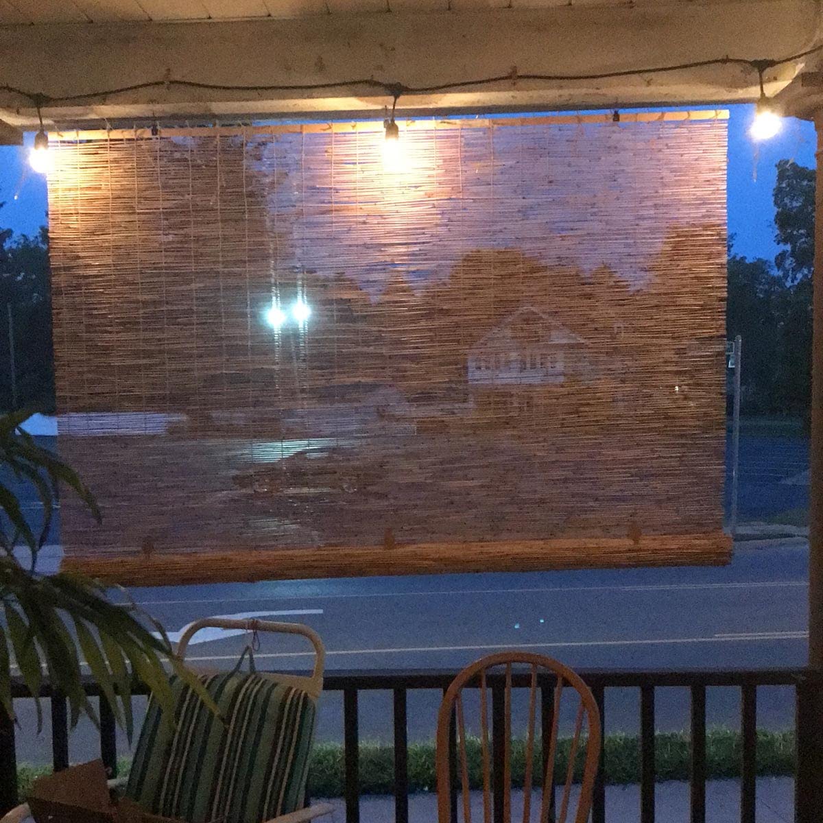 Roller Blinds Outdoor Shade H 64" 72" 84" Light Filtering Roller Blinds Window Shade Bamboo Sunshade Patio Blinds for Deck Porch Balcony Backyard, Privacy Bamboo Translucent Shade Generic