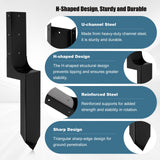 CNQLIS Heavy-Duty Steel Fence Post Repair Kit,Fence Post Anchor Ground Spike for Repairing Broken Wooden Fence Post Repair Stakes,3.6"x3.6" (6 Pack) CNQLIS