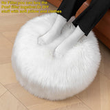 Fur Pouf Ottoman Unstuffed Floor Pouf White Ottoman Foot Rest NO Filler 20x20x12 Inches Round Poof Seat Floor Bean Bag Chair Foldable Floor Chair Storage for Living Room Bedroom White Cover ONLY Asuprui
