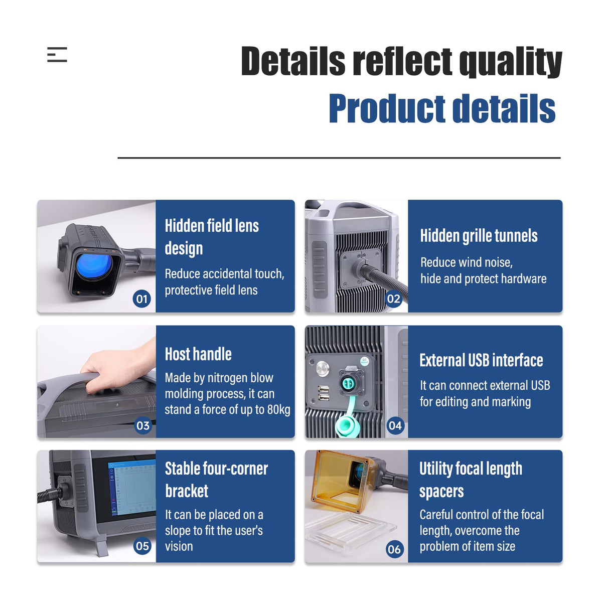 Fiber Laser Engraver Handheld Laser Marking Machine 30W Portable Laser Marker Engraving 100mm Logo Printing for Metal 110/220V 2 Dual Power Supply Laser Engraving Machine for QR Text,Nameplate XINCHENG PRECISION