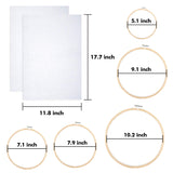 INSCRAFT 304 Pack Embroidery Kit, 200 Colors Threads, 5 Pcs Bamboo Embroidery Hoops, 2 Pcs Aida Cloth, Instructions, Bag and Cross Stitch Tools Set, Hand Embroidery Starter Kit for Beginners Adults INSCRAFT