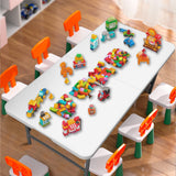 HYMnature Folding Table 4ft Heavy Duty Folding Tables Indoor Outdoor Plastic Dining Table Portable Folding Square Card Table w/Handle for Picnic, Party, Camping (4 FT) HYMnature