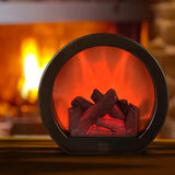 Ragyzity Decorative Flameless Portable LED Lanterns, Fireplace Light with LED Simulation Log Flame Effect, Touch Switch Simulation Flame for Home Christmas Decor Ragyzity