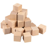 ZOENHOU 24 PCS 2 Inch Wooden Blocks, Solid Premium Natural Hard Wood Cube Unfinished Wooden Block Set for Painting Decorating Crafting DIY Projects ZOENHOU