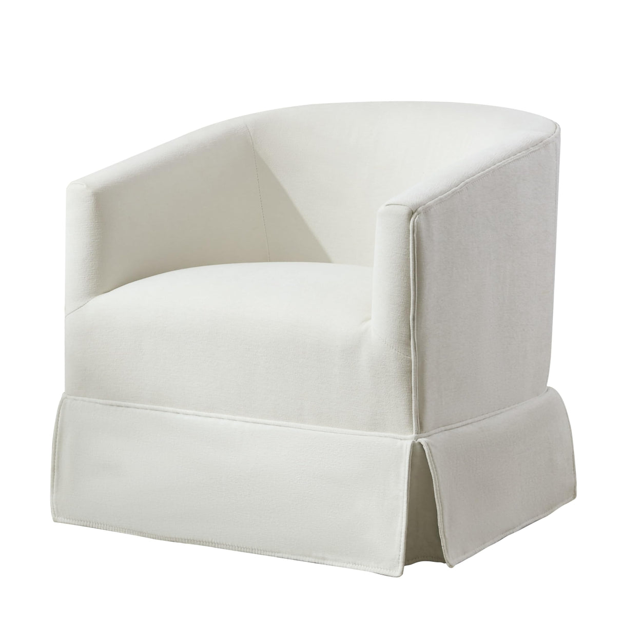 Arvasslia Swivel Barrel Chair,Mid Century Modern Swivel Accent Chair for Living Room, Round Armchair Corner Chair for Bedroom, White Arvasslia