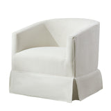 Arvasslia Swivel Barrel Chair,Mid Century Modern Swivel Accent Chair for Living Room, Round Armchair Corner Chair for Bedroom, White Arvasslia