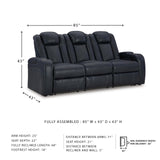 Signature Design by Ashley Fyne-Dyme Contemporary Power Reclining Sofa with USB Charging Ports and Adjustable Headrest, Blue Signature Design by Ashley