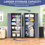 LISSIMO Metal Garage Storage Cabinet,71" H Tall Tool Cabinet with 2 Doors and 5 Adjustbale Shelves,Lockable Tool Cabinet for Garage,Basement,Home Office LISSIMO