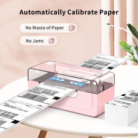 JADENS Bluetooth Thermal Label Printer 4x6, Pink Wireless Shipping Label Printer for Small Business & Packages, Compatible with iOS, Android, Mac, Windows, Amazon, Etsy, Ebay, Shopify JADENS