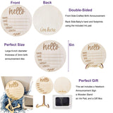 Baby Announcement Sign for Newborn,Name Announcement Sign with Ink Pad for Baby Hand and Footprints,Double-Sided Hello World Newborn Name Sign for ajdvart