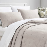 BOURINA Embroidery Quilt Set 3-Piece Oversized King Quilt Set Pre-Washed Microfiber Ultra Soft Lightweight Star Embroidery Bedspread Coverlet Set, Beige BOURINA