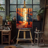 Natuyalo Paint by Numbers Kit for Adults Beginners and Kids, 16" Wx20 L Canvas Pictures Drawing Acrylic Paintwork with 3 Pcs Paintbrushes, Autumn Forest Landscape Natuyalo