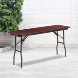 Flash Furniture Frankie 5-Foot Mahogany Melamine Laminate Folding Training Table Flash Furniture