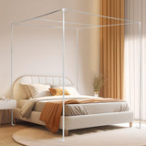 JAYEUW Canopy Bed Frame King Size Canopy Bed Frame & Bed Poles Stainless Steel Fit for Four-Corner Bed (King) JAYEUW