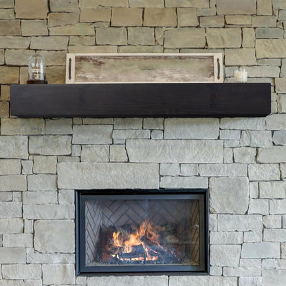 MANTELSDIRECT Dakota 72 Inch Pine Wood Floating Fireplace Mantel Shelf - Coffee Bean Brown | 9" Depth - Beautiful Wooden Rustic Mantel for Fireplaces, Living Rooms, Electric Fireplaces, and Below TVs