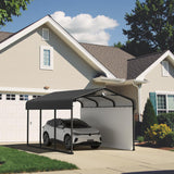 Benass 10x15 Metal Carport, Carport Canopy 10x15 Heavy Duty, Galvanized Steel Roof Car Port with Removable Polyethylene Sidewalls Benass