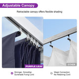PURPLE LEAF Pergola 10' X 12' Outdoor Retractable Pergola with Sun Shade Canopy Cover White Patio Metal Shelter for Garden Porch Yard BBQ Beach Gazebo Grape Trellis Pergola, Navy Blue PURPLE LEAF