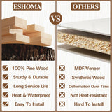 Eshoma Fireplace Mantel, 72 in Handcrafted Mantel Shelf for Over Fireplace, Wood Mantel with Invisible Heavy Duty Wood Bracket, Floating Mantel Shelf, Brown Eshoma