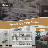 Giantex Wood 8 Cube Bookcase, Open Freestanding 3-Tier Bookshelf, Multipurpose Display Shelf for Living Room, Bedroom, Children's Playroom, Reading Room Giantex