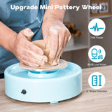 Alldeer Mini Pottery Wheel Machine - 6" Upgraded Clay Wheel for Beginners & Kids, 75W Motor, Adjustable Speed, Low Noise Ceramic Making Kit with 18PCS Sculpting Tools, Ideal for Home DIY Alldeer
