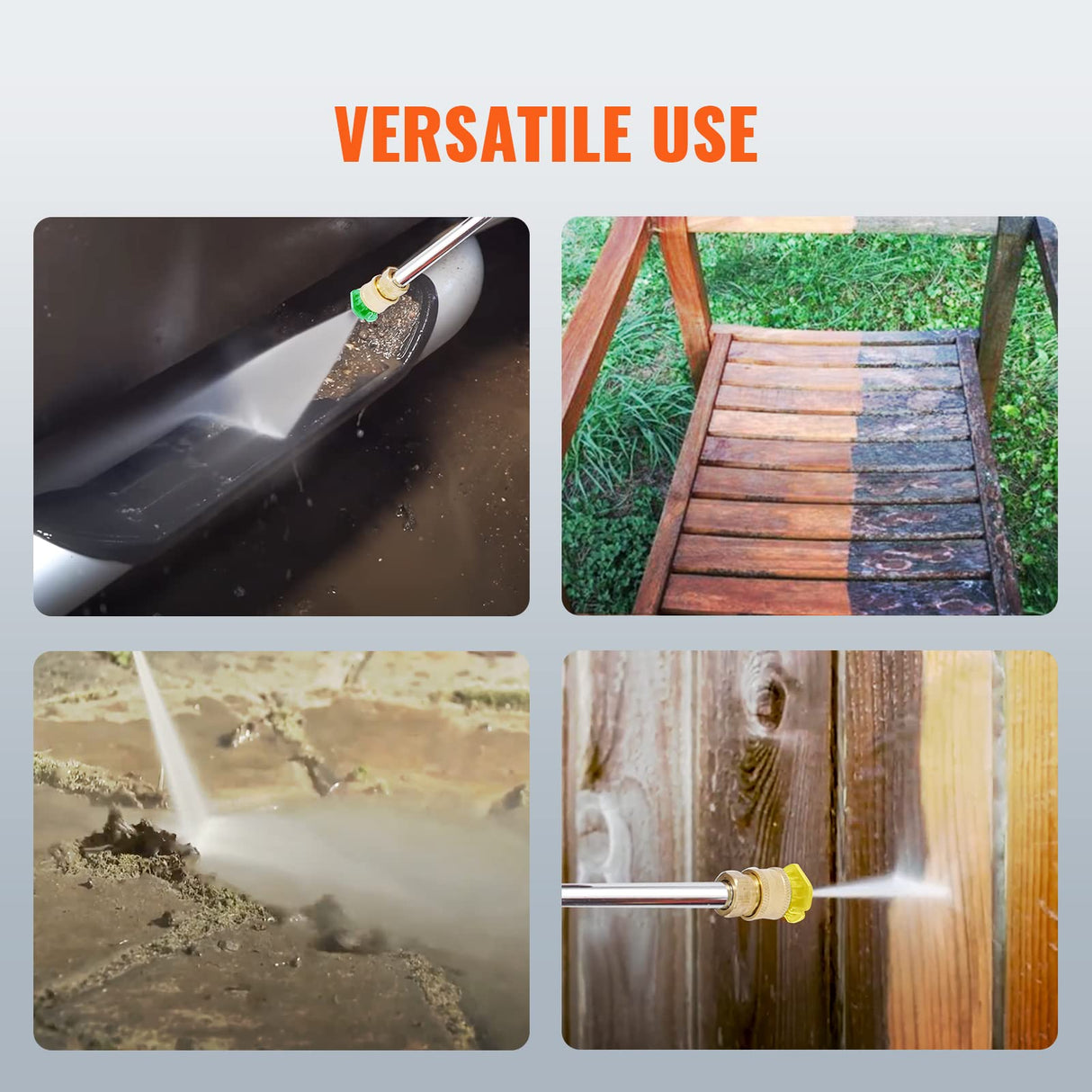 VEVOR Gas Powered Pressure Washer 3400 PSI 2.6 GPM, with Spray Gun and Extension Wand, 5 Quick Connect Nozzles, Copper Pump VEVOR