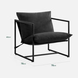 ZINUS Aidan Sling Accent Chair, Metal Framed Armchair with Shredded Foam Cushioning, Black ZINUS