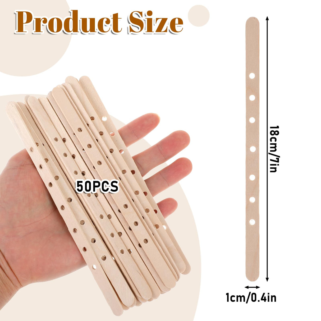 50PCS Candle Wick Holders for Candle Making, Wooden Wick Centering Tool for Candles Making Bars Wax Stick Clips Device Crafting Supplies Yuomeaz
