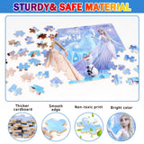 Puzzles for Kids Ages 4-8,Kids Puzzles in a Metal Box,Winter Princess Puzzles,Children Boys Girls Learning Educational Puzzles Packed in Tin Box,100 Pieces wieewg