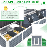 AECOJOY Wooden 56" Chicken Coop with 6 Nesting Boxes, Outdoor Chicken Cage Large Hen House Poultry Hutch AECOJOY