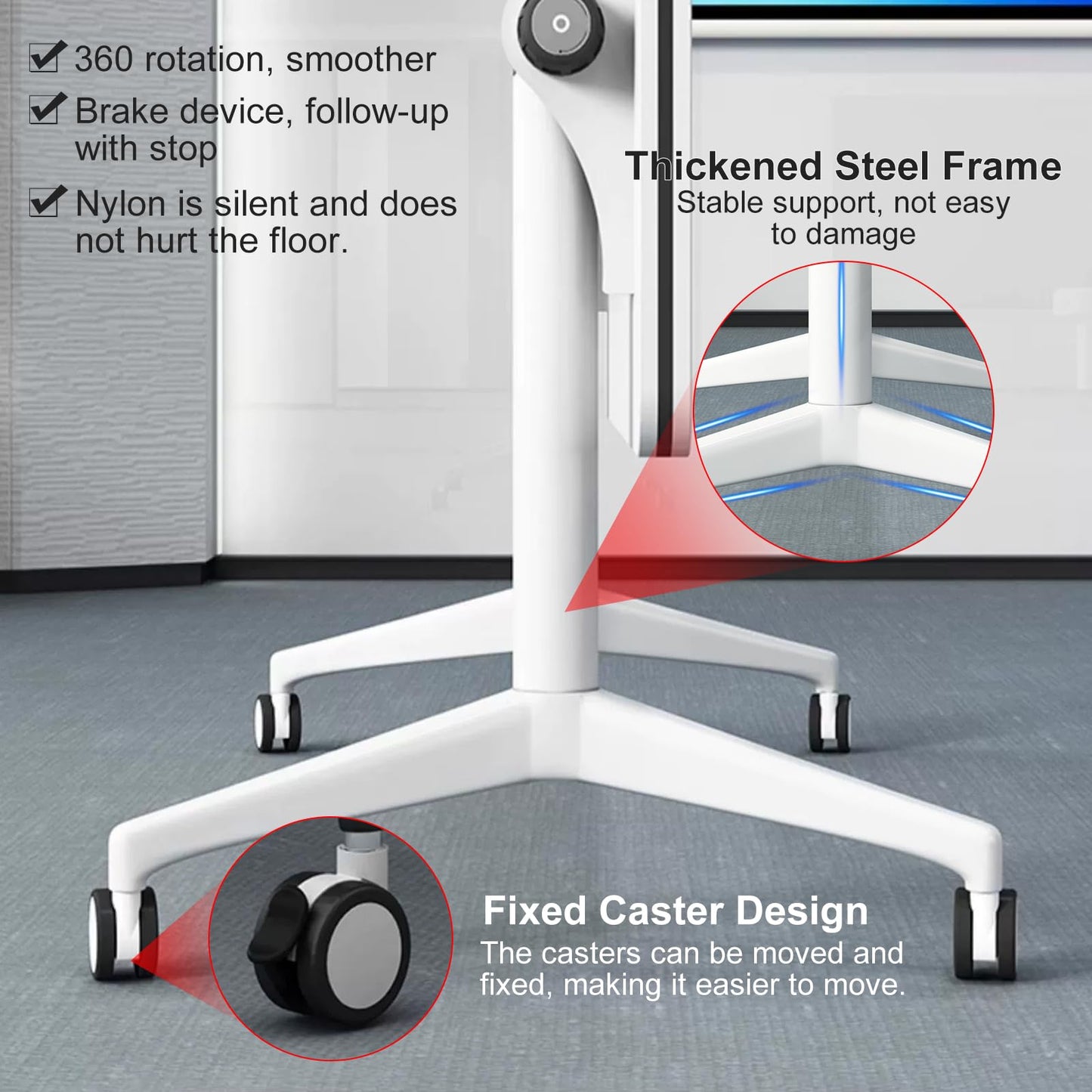 Ptosziav Folding Conference Table Conference Room Table, Modern Flip Top Mobile Training Table, Foldable Meeting Table for Office Training Room,Meeting Seminar Tables with Caster Wheels(2 Pcs - WoodArtSupply